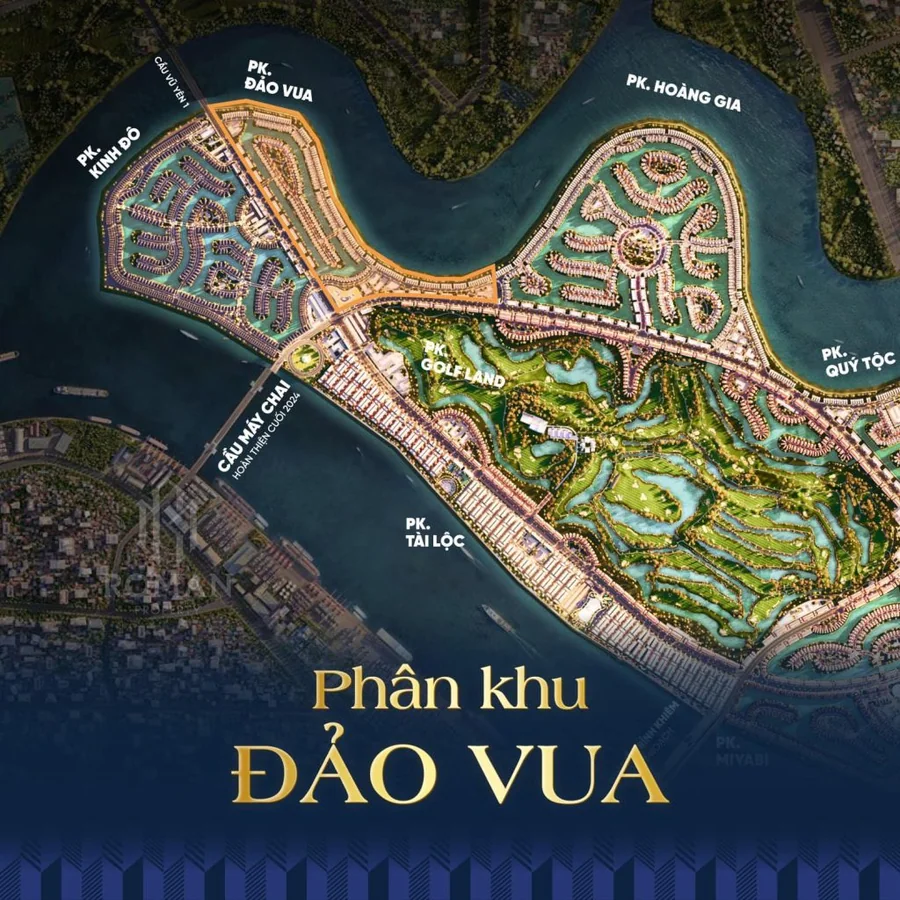 Vị trí phân khu Đảo Vua trên bản đồ Vinhomes Royal Island