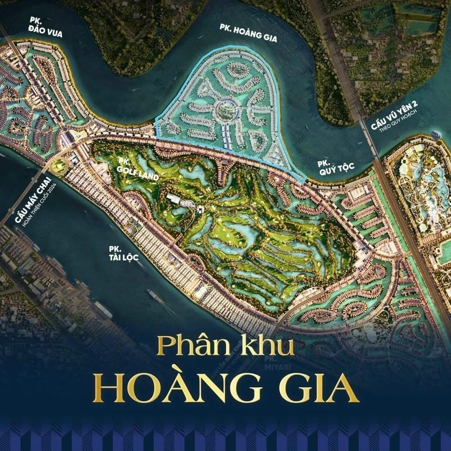 Vị trí phân khu Hoàng Gia trên bản đồ Vinhomes Royal Island